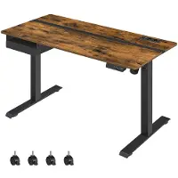 Vasagle Höhenverstellbarer Schreibtisch 60 x 140 cm vintagebraun-schwarz LSD114X01