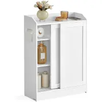 Vasagle Badezimmerschrank mit Schiebetüren wolkenweiss