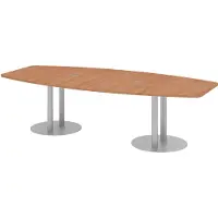 Hjh OFFICE PRO KARAT S 28 S - Karat Nussbaum mit Säulenfuß/Silber 280 x 130