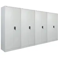 Proregal Mega Deal 4x Flügeltürenschrank ELEPHANT Metall Spind komplett montiert abschließbar 180x80x40cm Kleiderstange Stahlschrank Lichtgrau