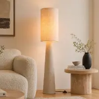 LumenXL Stehlampe Santer aus Leinen in Beige