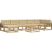 vidaXL Outdoor-Sofagarnitur 8 pcs Weiß und Beige