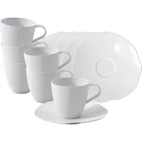 Villeroy & Boch Pura Kaffeetassen mit Untertassen