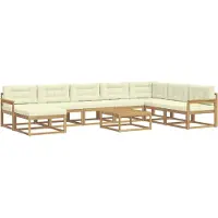 vidaXL Outdoor-Sofagarnitur 9 stk. Weiß und Creme