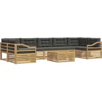 vidaXL Outdoor-Sofagarnitur 8 Stk. Weiß und Anthrazit