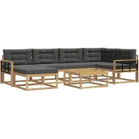 vidaXL Outdoor-Sofagarnitur 7 Stk. Weiß und Anthrazit