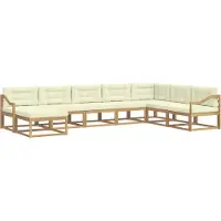vidaXL Outdoor-Sofagarnitur 8 stk. Weiß und Creme
