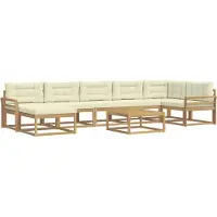vidaXL Outdoor-Sofagarnitur 8 pcs Weiß und Creme