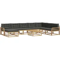 vidaXL Outdoor-Sofagarnitur 9 Stk. Weiß und Anthrazit