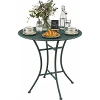 HTI Gartentisch Ivo, Rund, Metall, Blau, Ø 55 cm, 68 cm hoch, platzsparend