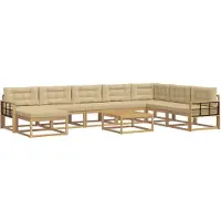 vidaXL Outdoor-Sofagarnitur 9 Stk. Weiß und Beige