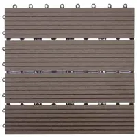 Proregal BERLINLODGE WPC Bodenfliese | 11x je BxT 30x30cm = 1qm | Holzoptik Balkon/Terrasse | Basis | Coffee linear