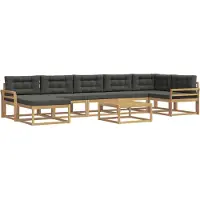 vidaXL Outdoor-Sofagarnitur 8 Stk. Weiß und Anthrazit