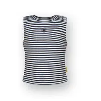 Vingino Comfort Top Basic-Crop Rippstreifen Mädchen Blau 164