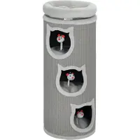 Northio Katzenkratzbaum mit waschbarem Bett, 96 cm, 3 Verstecke, Grau