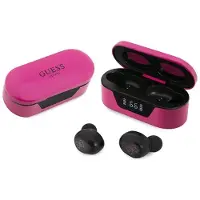 GUESS Gutwst31Em Tws Bluetooth-Kopfhörer + Magentafarbene Dockingstation