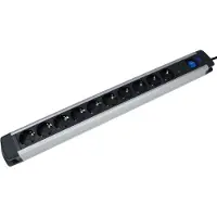 As Schwabe as-Schwabe 10-fach Aluminium-Steckdosenleiste 1,5m Überspannungsschutz 230V IP20
