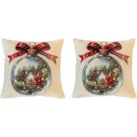 Home wohnideen Dekokissen "CHRISTMAS BALL" ohne Füllung, Gobelin, SET