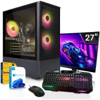 SYSTEMTREFF Gamer Komplett-Paket - Ryzen 5 PRO 5655G - Radeon RX Vega 7 - 16GB DDR4 - 512GB NVMe - 27 Zoll Monitor - Windows 11 Pro - Desktop PC