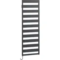 Kermi Casteo-E Bad- und Wohnheizkörper, Anthracite Grey M301, 986 mm Höhe x 500 mm Länge x 30 mm Tiefe, links, 400 Watt, IPX4, Schutzklasse I