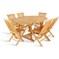 Ab:stil.art.moebel SAM Gartenmöbel Set 7tlg Teak Gartentisch ausziehbar 120-170 cm BORNEO/MENORCA