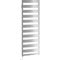 Kermi Casteo-E Bad- und Wohnheizkörper, glanzsilber metallic, rechts, 1533 mm Höhe x 500 mm Länge x 30 mm Tiefe, 600 Watt, IPX4, Elektrobetrieb