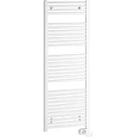 Kermi Bano-E Designheizkörper, weiß RAL 9016 seidenglanz, 1174 mm hoch x 890 mm breit x 32 mm tief, rechts, 800 Watt, Elektrobetrieb