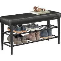 Vasagle Schuhbank EKHO, schwarz, aus Metall, 2 Ebenen für 10 Paar, 100 x 50 x 30cm