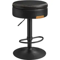Vasagle Drehbarer Barhocker mit Stauraum tintenschwarz LJB099B01