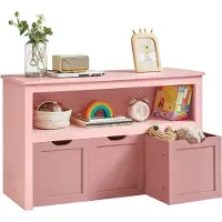 Vasagle Kinderregal mit Rollen 30 x 102 x 60 cm pastellrosa LHS380R02