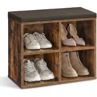 Vasagle Schuhbank mit 4 Fächern vintagebraun-kastanienbraun LHS234K01