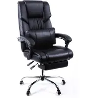 Songmics Racingstuhl Bürostühle Gamingstuhl Chefsessel Drehstuhl mit Fußablage Polyurethanschwarz OBG71B