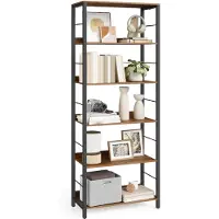 Vasagle Bücherregal mit sechs Ebenen und Rückwänden im Industriedesign LLS118B01