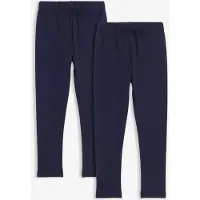Bonprix Thermoleggings , Mädchen, Gr. 104/110, N-Gr, blau (dunkelblau), Obermaterial: 95% Baumwolle, 5% Elasthan, lang, Hosen Thermoleggings, für Kinder, mit Gummizug