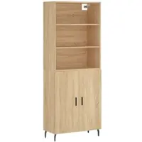 Helloshop26 - Buffet Sideboard Kommode Kleiderschrank Aufbewahrungsmöbel Organizer Küche Wohnzimmer Lounge hohe Sonoma-Eiche 69,5 x 02_0034130
