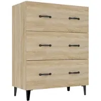 Helloshop26 - Buffet Sideboard Kommode Kleiderschrank Aufbewahrungsmöbel Organizer Küche Wohnzimmer Sonoma-Eiche 69,5 x 34 x 90 cm 02_0031641