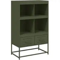 Helloshop26 - Buffet Sideboard Kommode Schrank Aufbewahrungseinheit Organizer Küche Wohnzimmer Lounge olivgrün 68 x 39 x 111,5 cm 02_0035646