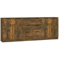 Helloshop26 - Buffet Sideboard Kommode Kleiderschrank Aufbewahrungsmöbel Organizer für Küche Wohnzimmer Lounge 3-teilig 02_0037053