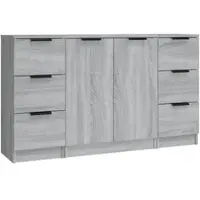 Helloshop26 - Buffet Sideboard Kommode Kleiderschrank Aufbewahrungsmöbel Organizer für Küche Wohnzimmer Lounge 3-teilig Sonoma 02_0037180