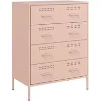 Helloshop26 - Sideboard Kommode Kleiderschrank Aufbewahrungsmöbel Organizer für Küche Wohnzimmer Lounge 68 x 39 x 89 cm Stahl Rosa 02_0036216