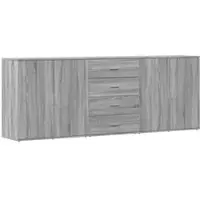 Helloshop26 - Buffet Sideboard Kommode Kleiderschrank Aufbewahrungsm√∂bel Organizer für Küche Wohnzimmer Lounge 3-teilig Sonoma 02_0037179