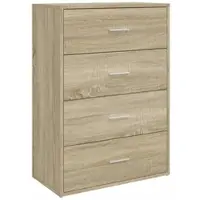 Helloshop26 - Buffet Sideboard Kommode Kleiderschrank Aufbewahrungsmöbel Organizer Küche Wohnzimmer Sonoma-Eiche 60 x 31 x 84 cm 02_0031596