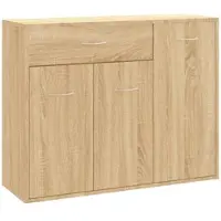 Helloshop26 - Buffet Sideboard Kommode Kleiderschrank Aufbewahrungsmöbel Organizer Küche Wohnzimmer Sonoma-Eiche 88 x 30 x 70 cm 02_0031726
