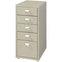 Helloshop26 - Büroschrank/Aufbewahrungseinheit auf Rollen mit 5 Schubladen 69 x 28 x 41 cm kamelfarben