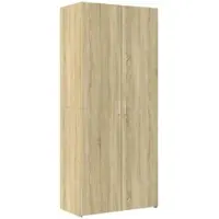 Helloshop26 - Buffet Sideboard Kommode Kleiderschrank Aufbewahrungsmöbel Organizer Küche Wohnzimmer Lounge hohe Sonoma-Eiche 80 x 02_0034209
