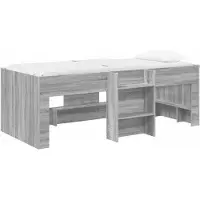 Syfax Hochbett für Kinder Sonoma-Grau 98,5 x 200 cm Holzwerkstoff