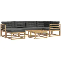 vidaXL Outdoor-Sofagarnitur 7 stk. Weiß und Anthrazit