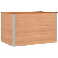 vidaXL Hochbeet Braun 150 x 100 x 91 cm WPC und Aluminium