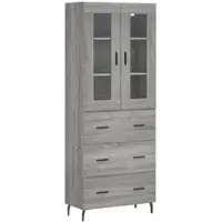Helloshop26 - Buffet Sideboard Kommode Kleiderschrank Aufbewahrungsmöbel Organizer Küche Wohnzimmer Lounge hohe Sonoma-Eiche 69,5 x 02_0035507