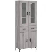 Helloshop26 - Buffet Sideboard Kommode Kleiderschrank Aufbewahrungsmöbel Organizer Küche Wohnzimmer Lounge hohe Sonoma-Eiche 69,5 x 02_0035562